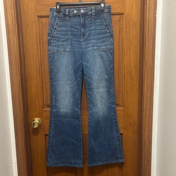 American Eagle Outfitters Medium Blue Flare Jeans - Picture 1 of 7